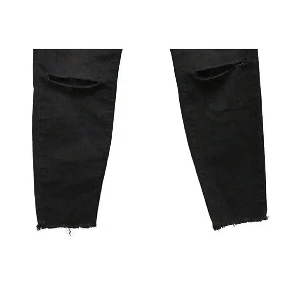 Pistola Jeans Size 29 Black Distressed Denim Raw Hem Ankle Skinny Grunge Punk - Picture 4 of 11